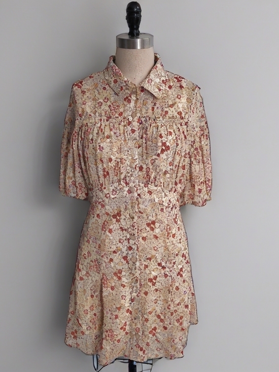 Free People Dresses & Skirts - NWT Free People Floral Mini Dress Button Front Cottagecore Size M